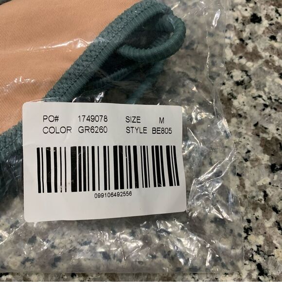 J Crew Swim M Ribbed Curve Waist Cheeky String Bikini Bottom Teal Green - Picture 9 of 11